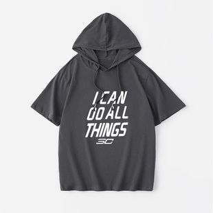 棉上衣 情侣装 CURRY库里篮球运动T恤短袖 衣服女男连帽背心宽松夏季