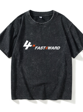 汽车 直线加速赛Fast4ward周边T恤短袖嘻哈学生衣服女男圆领大码