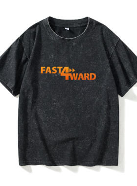 汽车直线加速赛 Fast4ward 周边T恤短袖韩版衣服女男圆领大码宽松