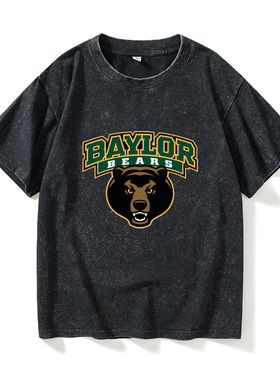 名校贝勒大学Baylor学生校服T恤短袖衣服女男圆领大码宽松夏季情