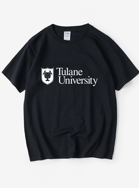 杜兰大学Tulane University纪念品周边校服T恤短袖大码衣服女男圆