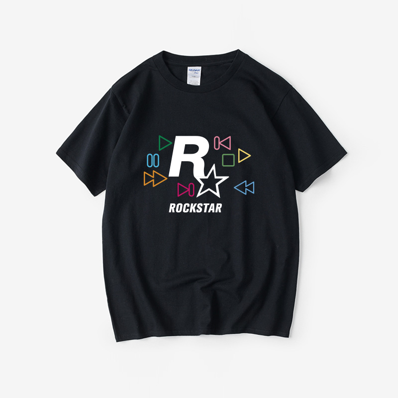 GTA游戏5公司R星Rockstar Games电玩周边T恤短袖潮衣服女男圆领大