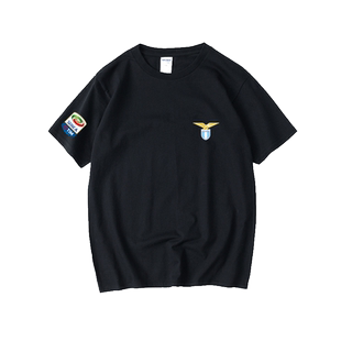 拉齐奥Lazio拉素意甲运动训练队服足球T恤短袖港风衣服女男圆领大