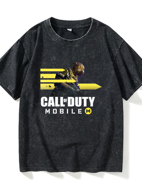 使命召唤CODM手游幽灵手机游戏周边T恤短袖白色衣服女男圆领大码