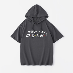 美剧老友记周边Friends瑞秋RACHEL 嘻哈学生衣服女男连帽 T恤短袖