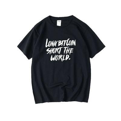 long bitcoin short the world老猫周边T恤短袖慵懒风男女圆领大