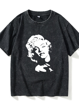 玛丽莲梦露周边Marilyn monroe时代女神T恤短袖白色衣服女男圆领
