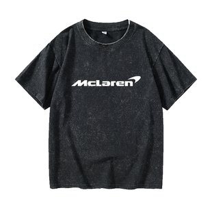 F1迈凯伦McLaren车队T恤短袖休闲衣服女男圆领大码宽松夏季情侣装
