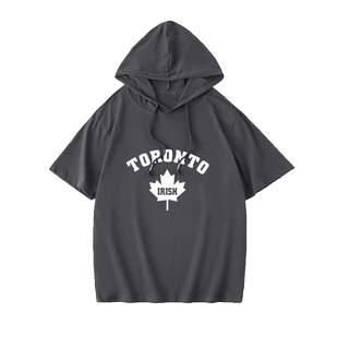 加拿大多伦多大学TORONTO IRISH枫叶标志T恤短袖新品衣服女男连帽