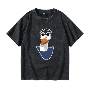 冰雪奇缘 Frozen 冰雪大冒险 Olaf 雪宝 周边T恤短袖潮衣服女男圆
