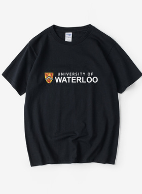 滑铁卢大学University of Waterloo纪念品周边校服T恤短袖潮衣服