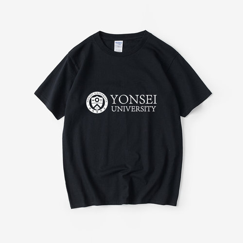 延世大学Yonsei University纪念品周边校服T恤短袖白色衣服女男圆