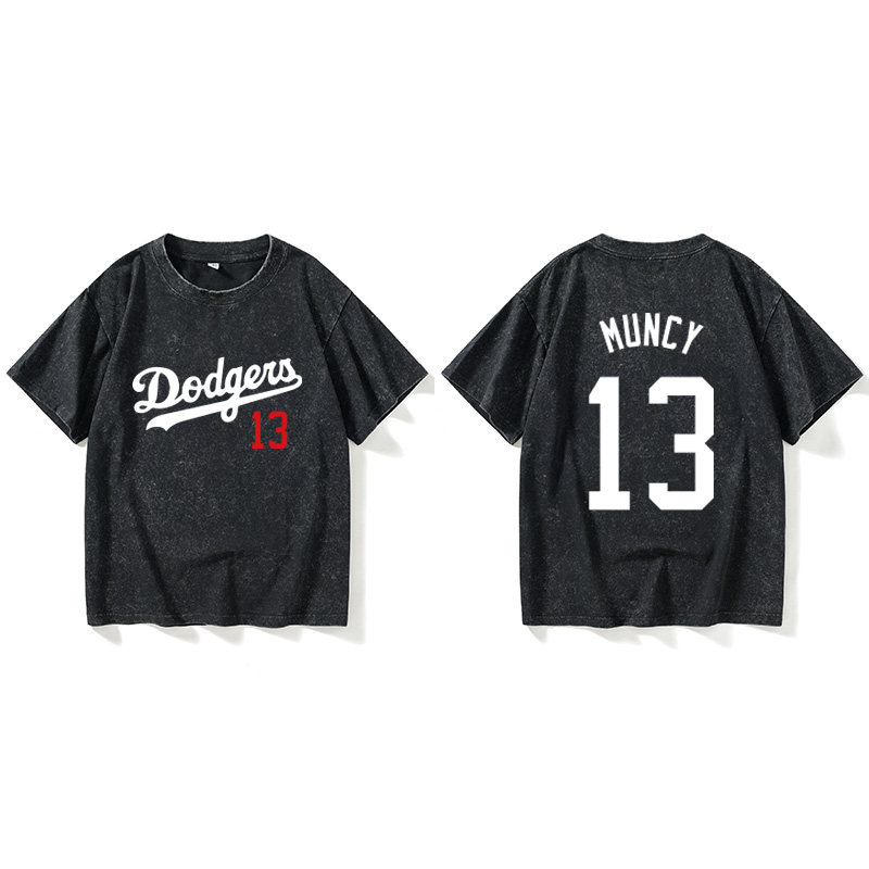 一支职棒大联盟道奇球队 棒球爱好者T恤短袖韩版衣服女男圆领大码