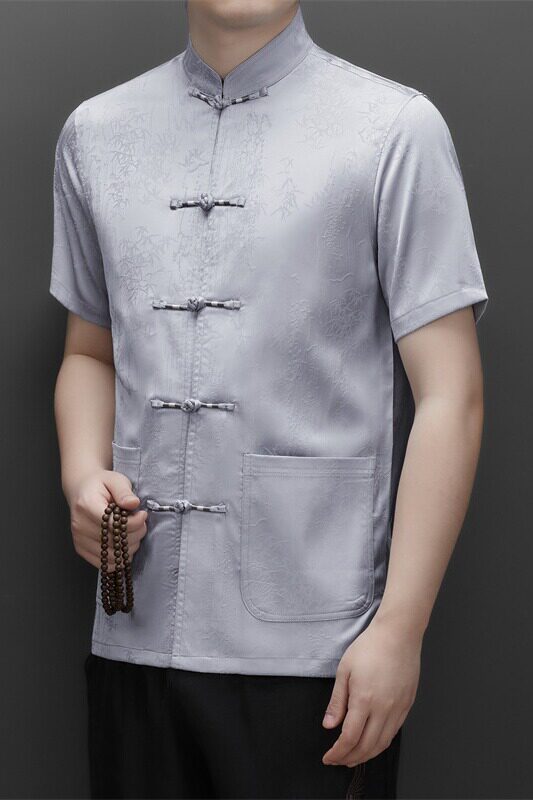 25年夏季高端提花唐装男士中老年风新中式汉服M9302P93,男装民族服装,星座804（原QT730）