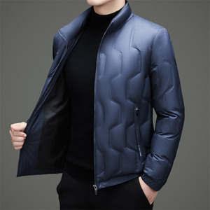 冬季男士休闲轻薄羽绒服加厚保暖压胶夹克XZ804/96818P165图片