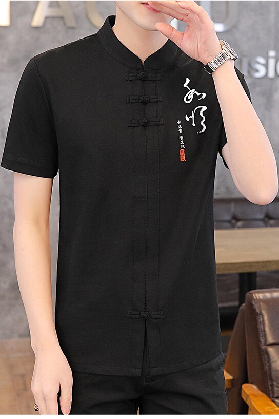 夏季风青年刺绣修身T恤XZ804/21001P45军绿色,男装民族服装,星座804（原QT730）
