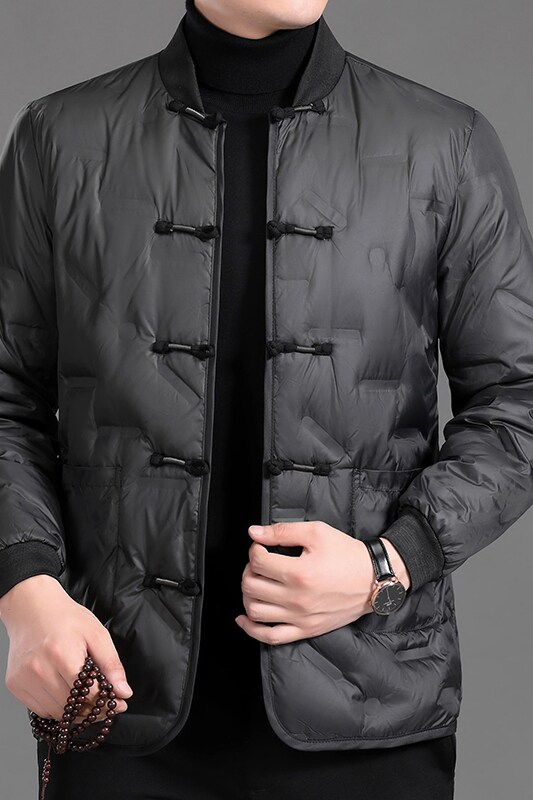 冬季轻薄羽绒服风中老年男羽绒外套父亲衣服汉服男M7870P145,男装民族服装,星座804（原QT730）