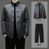 品质男装冬季改良风大码提花老人加绒唐装XZ804/RT575P160，男装民族服装，星座804（原QT730）
