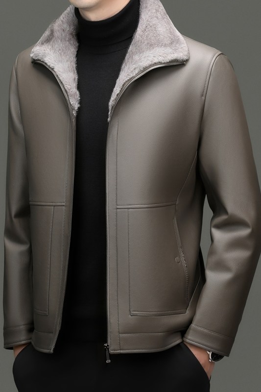 冬季中老年男士PU皮羽绒外套加厚保暖白鸭绒外套XZ804/J9988P210，男装羽绒服，星座804（原QT730）