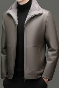 冬季中老年男士PU皮羽绒外套加厚保暖白鸭绒外套XZ804/J9988P210,男装羽绒服,星座804（原QT730）