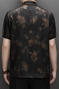 夏季香云纱高端印花唐装男士中老年风新中式汉服MB9217P86图片