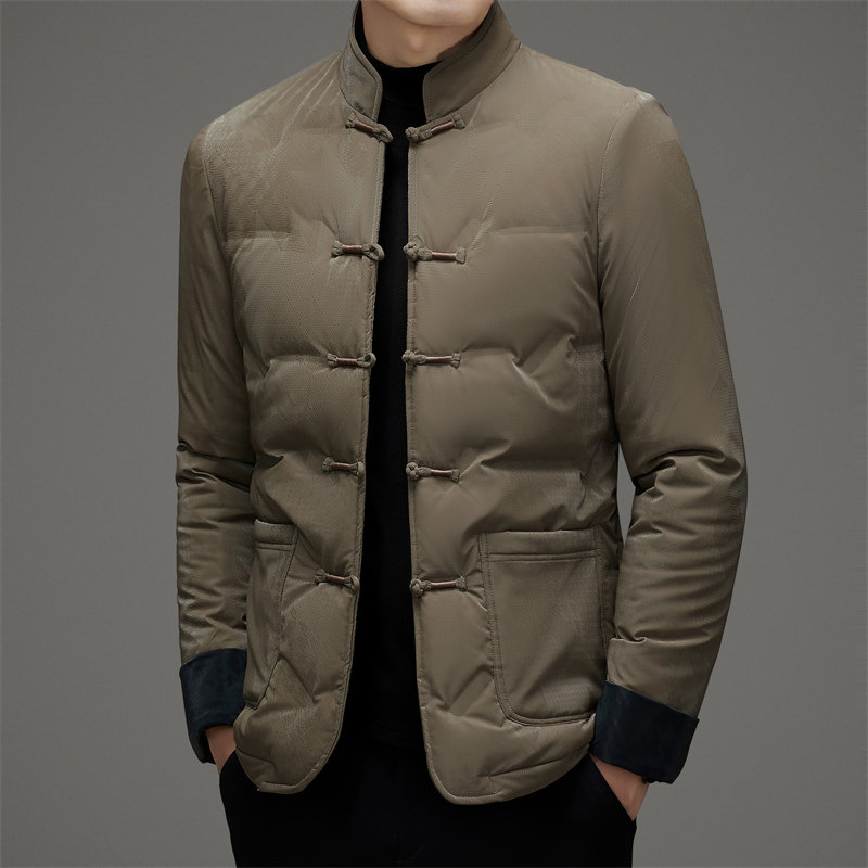25年风轻薄唐装冬季中老年男士羽绒服父亲衣服汉服男M517P190,男装民族服装,星座804（原QT730）