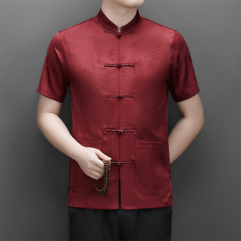 25年夏季高端提花唐装男士中老年风新中式汉服M9302P93,男装民族服装,星座804（原QT730）