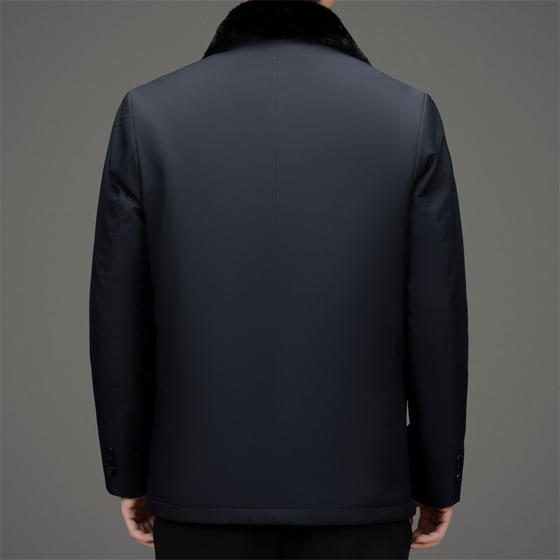 水貂绒内胆可拆羽绒服男士中老年毛领冬季外套XZ804/M72805P248,男装羽绒服,星座804（原QT730）