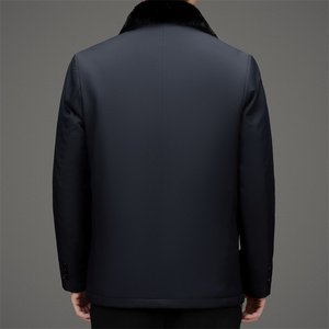 水貂绒内胆可拆羽绒服男士中老年毛领冬季外套XZ804/M72805P248图片