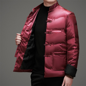 冬季中老年亮面印花羽绒服风爷爷保暖外套男XZ804/D2815P200图片