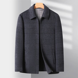 双面呢秋冬中老年羊毛大衣男短款商务休闲呢子M2901P210，男装毛呢大衣，星座804（原QT730）