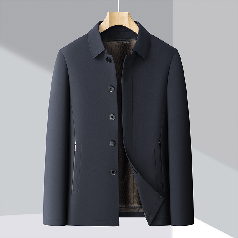 冬季高品中老年纯色商务羽绒服貂绒内胆可拆M5188P235挂拍，男装羽绒服，星座804（原QT730）