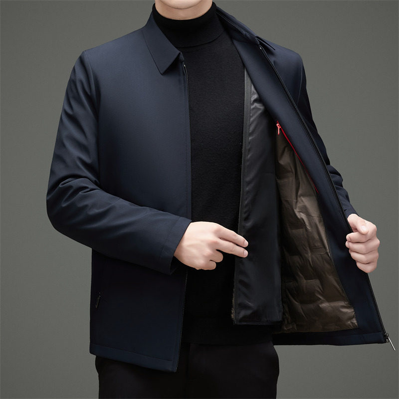 冬季高品中老年纯色商务羽绒服貂绒内胆可拆M5199P235,男装羽绒服,星座804（原QT730）