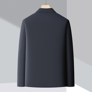 冬季高品中老年纯色商务羽绒服貂绒内胆可拆M5199P235挂拍图片