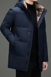 冬季新标高充绒帽可拆拼色中长款羽绒服面包服XZ804/M6930P320，男装羽绒服，星座804（原QT730）