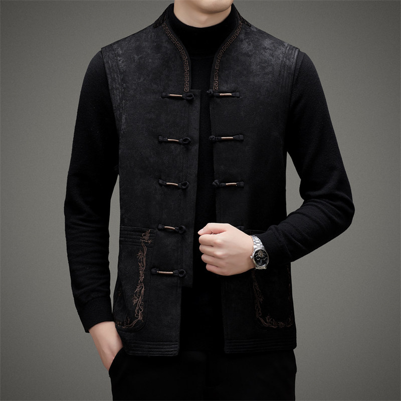 秋冬新款中老年加绒唐装风马甲新中式XZ804/M503P125,男装民族服装,星座804（原QT730）
