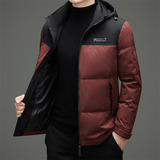 冬季新标高充绒帽可脱卸拼色简约羽绒服XZ804/M6951P260，男装羽绒服，星座804（原QT730）