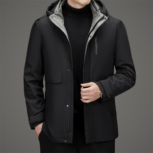 中老年男士可脱卸帽鹅绒羽绒服一衣三穿冬加绒内胆可脱M9768P278图片