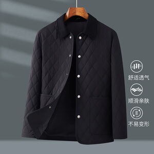 秋冬外套中老年男士加棉菱格商务翻领棉衣XZ804/J235P180图片