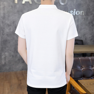 男夏季风大码盘扣禅服古风立领半袖上衣服XC6512P48焦糖色图片