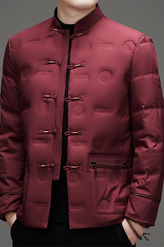 风唐装爸爸保暖外套男冬季中老年压胶羽绒服D2310P200模特,男装民族服装,星座804（原QT730）