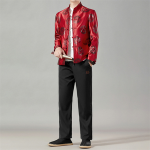 冬季老人过寿生日唐装男爷爷婚礼服加绒外套XZ804/MR7816P170图片