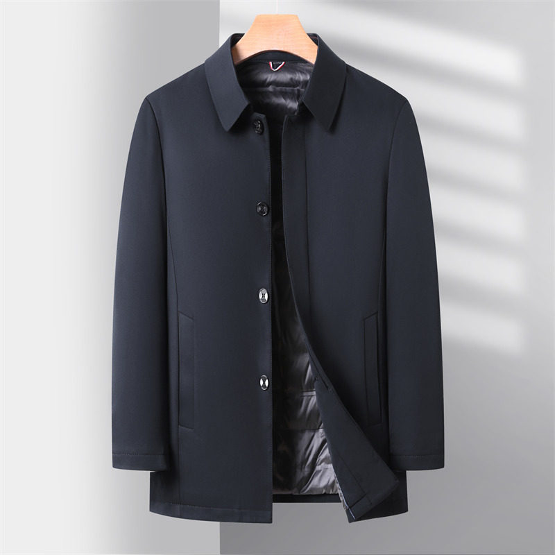 秋冬新款中老年纯色商务羽绒服薄款M3708P105跑量款,男装羽绒服,星座804（原QT730）