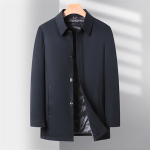 秋冬新款中老年纯色商务羽绒服薄款M3708P105跑量款图片