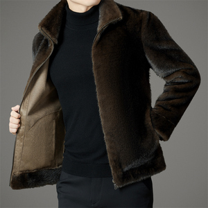 皮毛一体高品立领两面穿短款冬季仿皮草雪兰貂XZ804/M1183P245黑图片