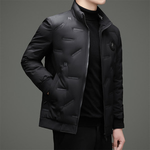 25年冬季男士商务立领白鸭绒羽绒服纯色羽绒外套XZ804/M6957P170图片