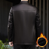 冬季中年纯色加绒PU皮翻领皮衣XZ804/R78118P145，男装皮衣，星座804（原QT730）