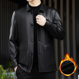 冬季中年纯色加绒PU皮翻领皮衣XZ804/R78118P145,男装皮衣,星座804(原QT730), 冬季中年纯色加绒PU皮翻领皮衣XZ804/R78118P145,男装皮衣,星座804(原QT730),