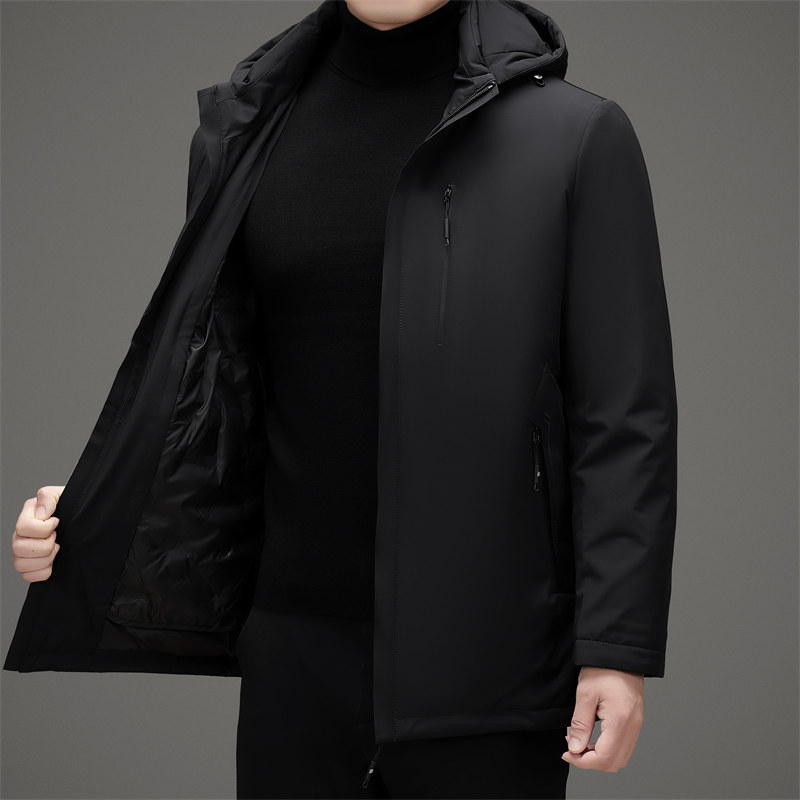 羽绒内胆可拆男士中老年连帽羽绒服冬季商务外套M852P265,男装羽绒服,星座804（原QT730）