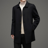 秋冬商务休闲翻领呢子男士双面呢羊毛大衣男中长款33013P230，男装毛呢大衣，星座804（原QT730）